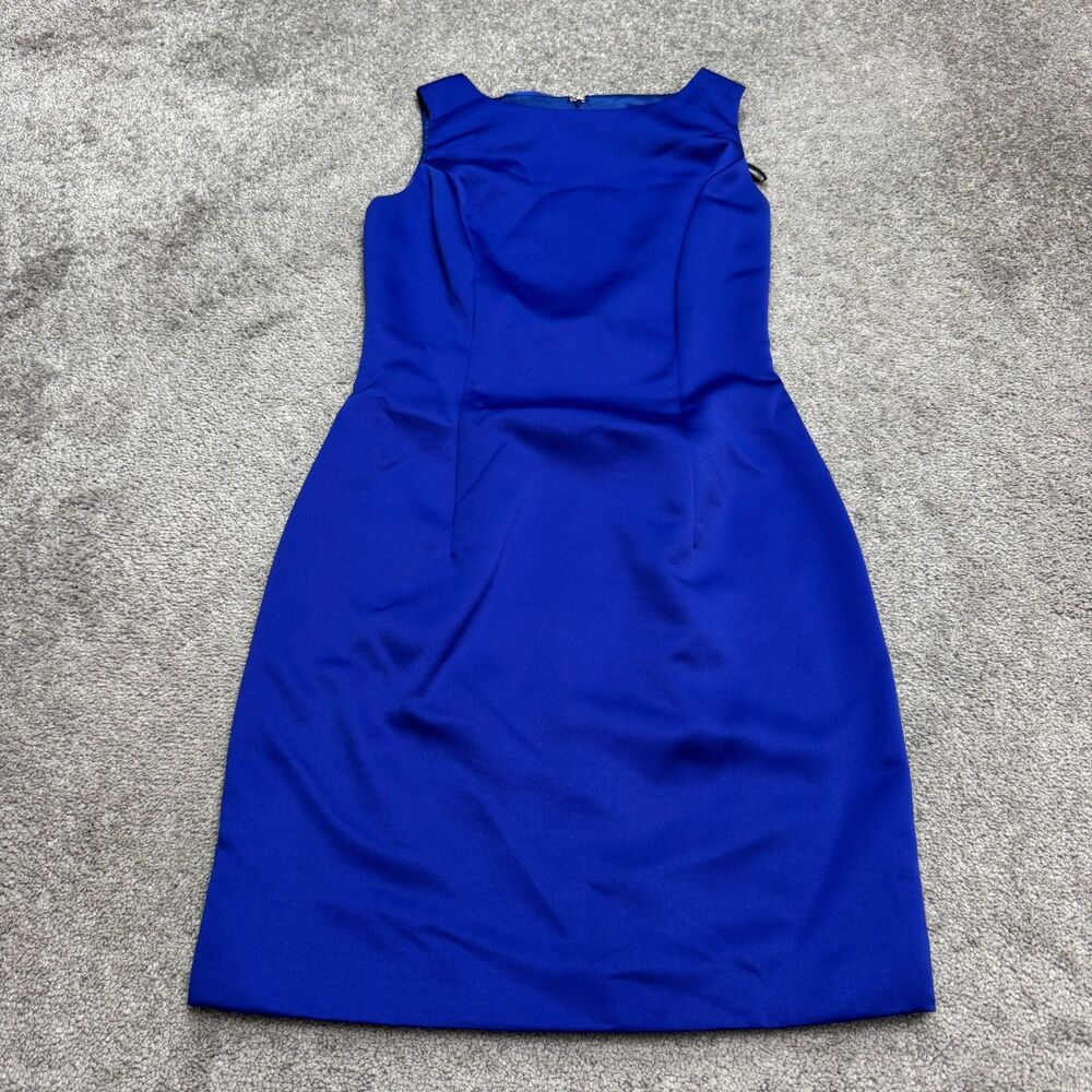 Vintage 90s Jessica McClintock Cut Out Mini Dress Womens 6 Royal Blue Bow Party